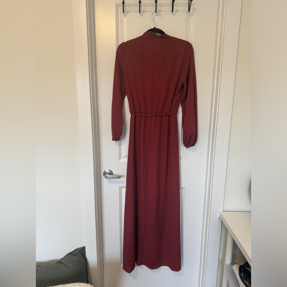 Superfoxx Polka dot long sleeve maxi red dress - Picture 4 of 4